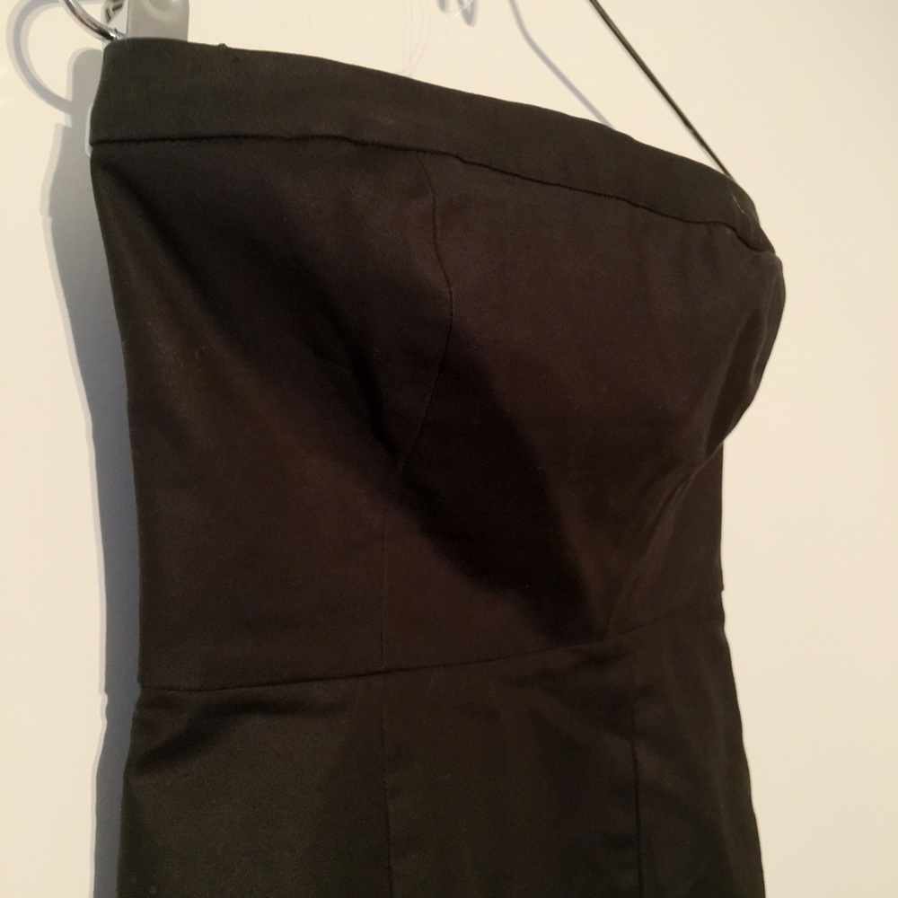 Gap black strapless cotton chino stretch chic